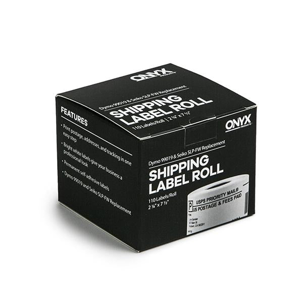 ONYX Products® 2 1/8" x 7 1/2" DYMO & Seiko Compatible Shipping Label Roll