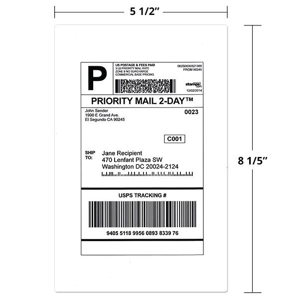 5 1/2" x 8 1/2" Shipping Labels Sheets