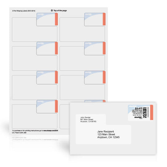 Postage Sticker Address Layout Postage & Address Labels – Stamps.com Supplies