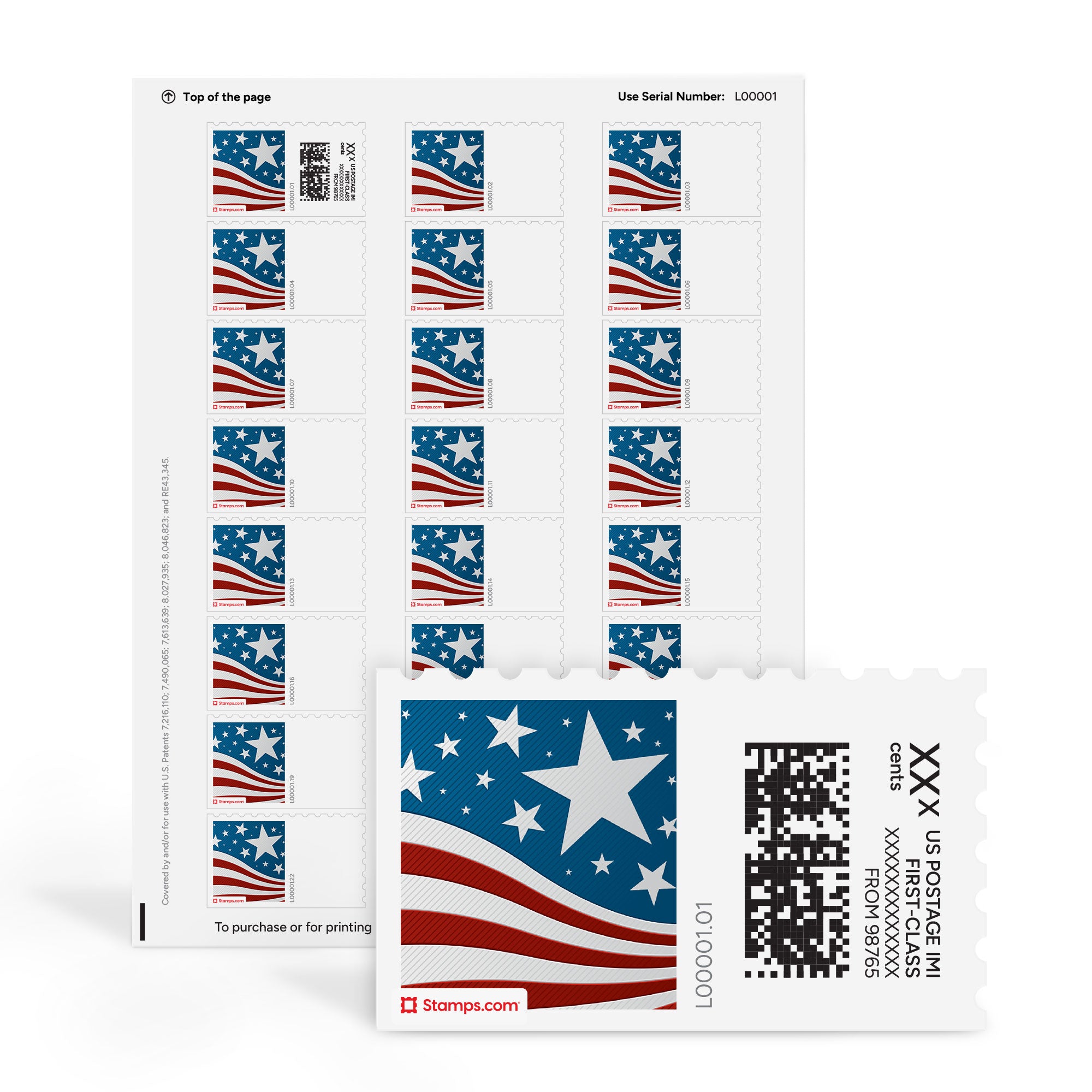Star Spangled NetStamps Sheets