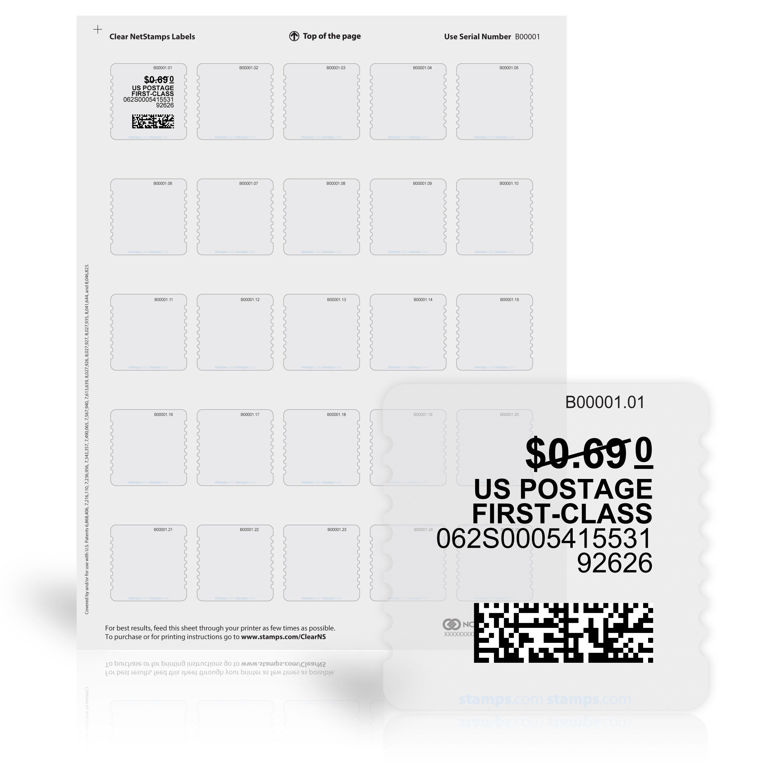 Clear NetStamps® Sheets