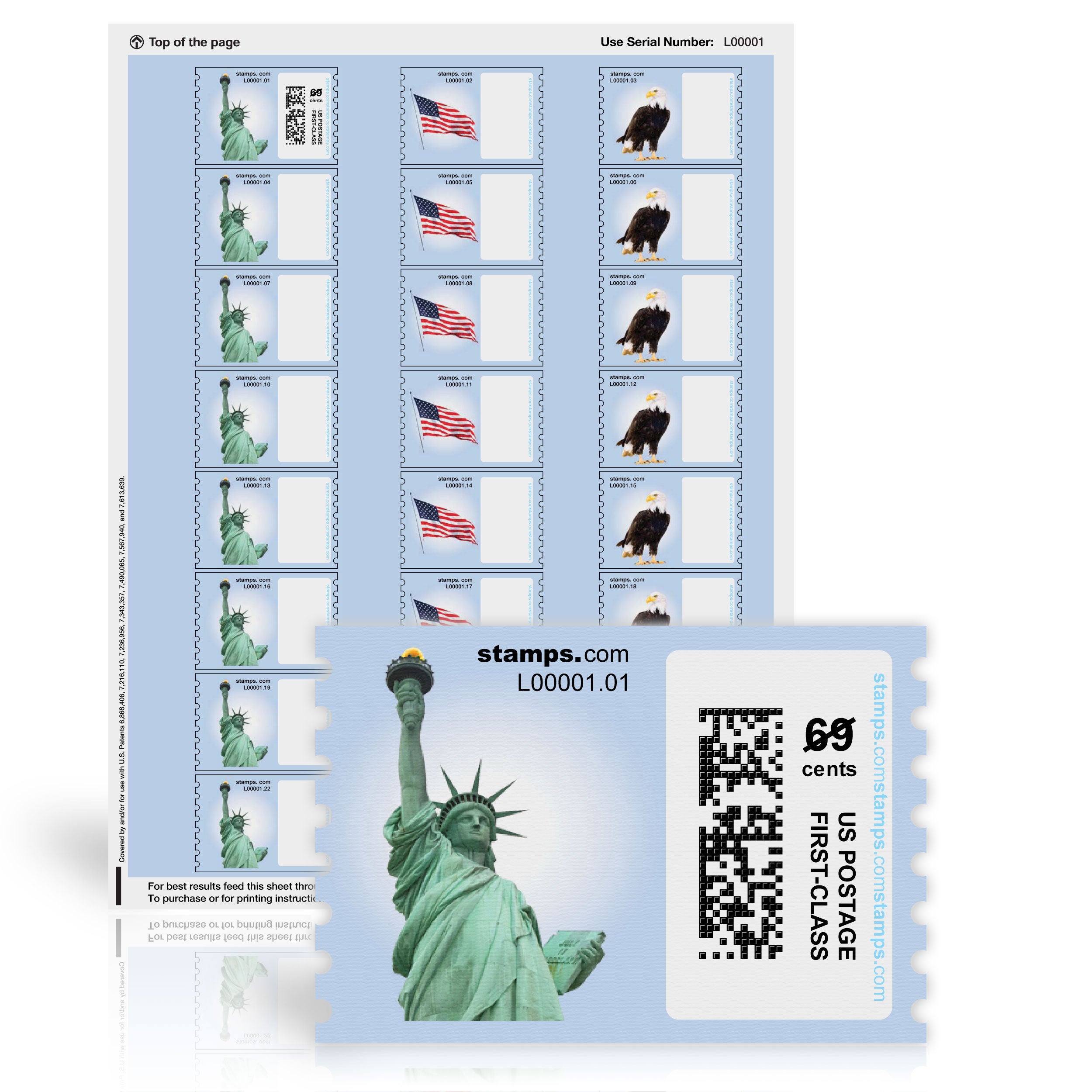 Patriotic NetStamps Sheets