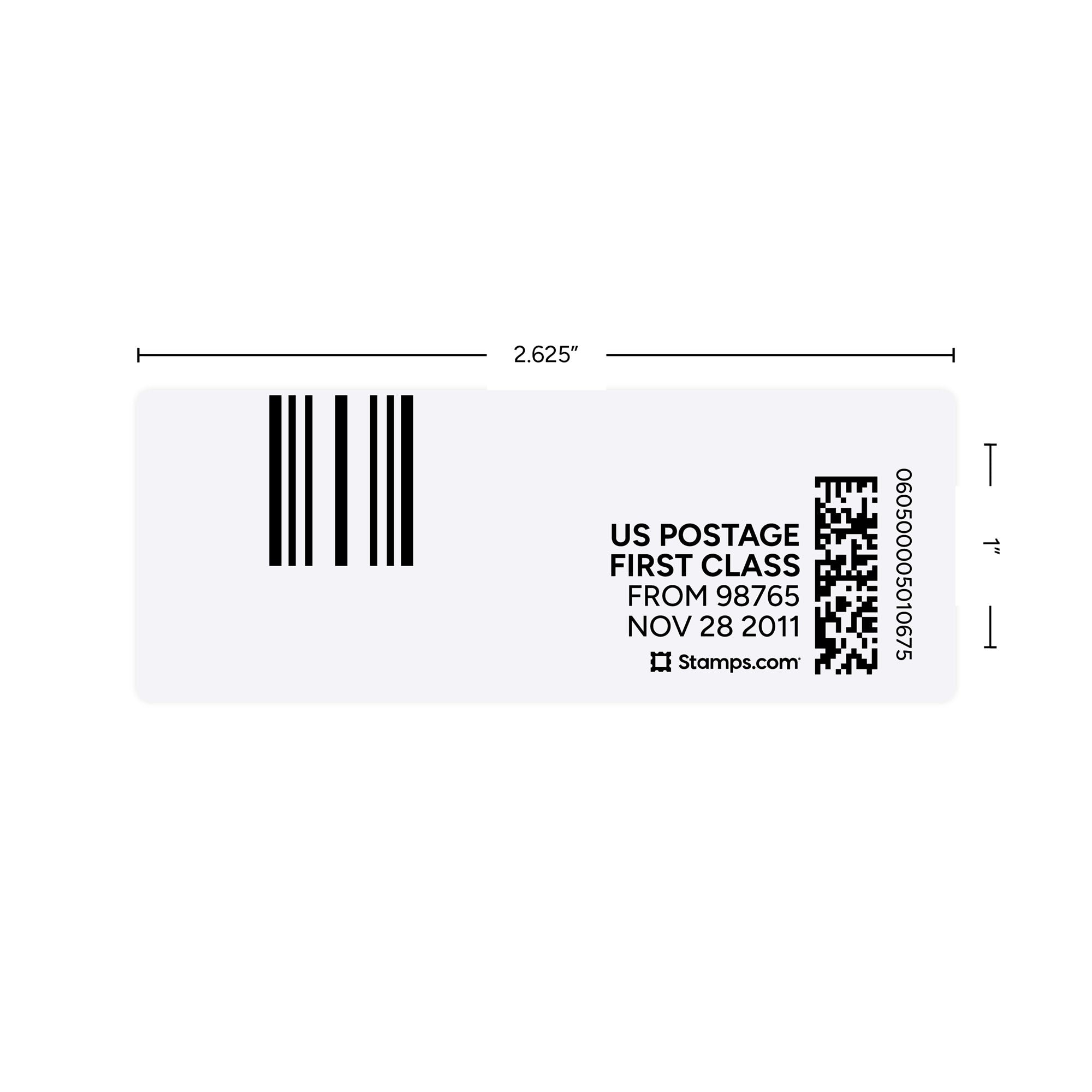 1" x 2 5/8" White Postage or Address Labels SDC-5006