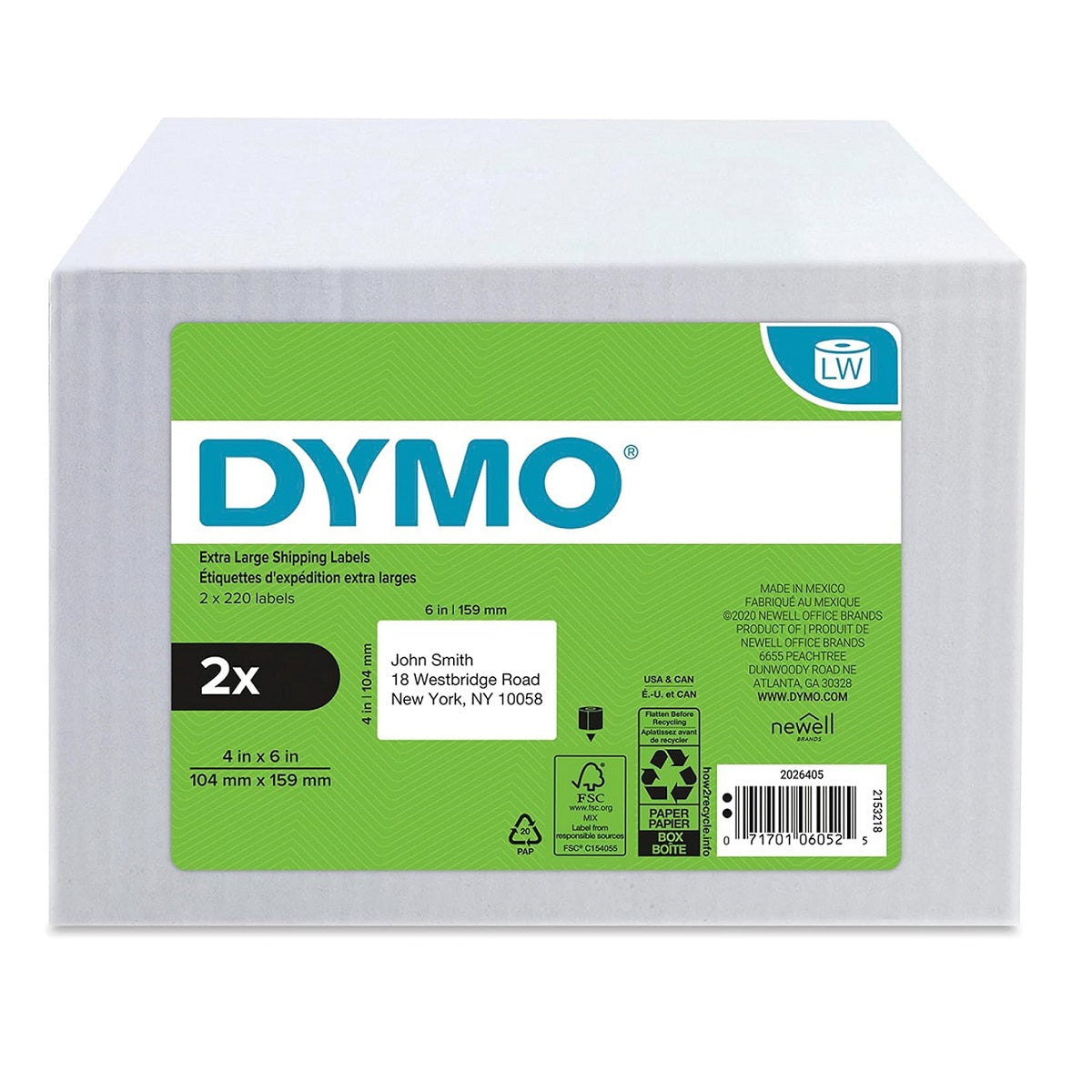 DYMO LabelWriter Extra Large 4" x 6" Shipping Label Rolls